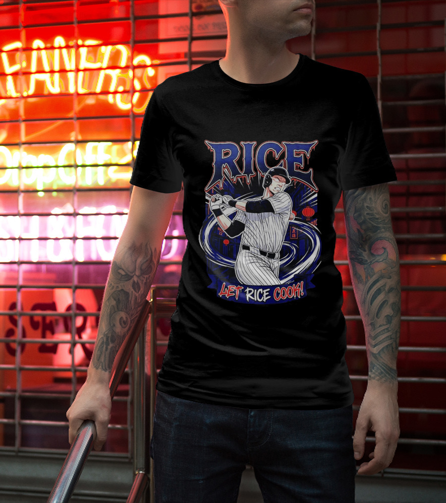 Rice Let Rice Cook New York Yankees Baseball Cartoon T-Shirt