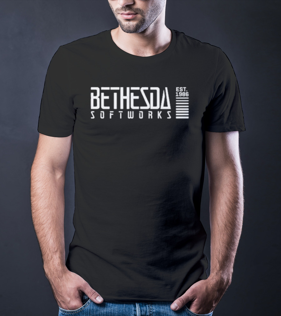 Bethesda Softworks 40th Anniversary 2026 Retro Pixel Art Style Celebration T-Shirt
