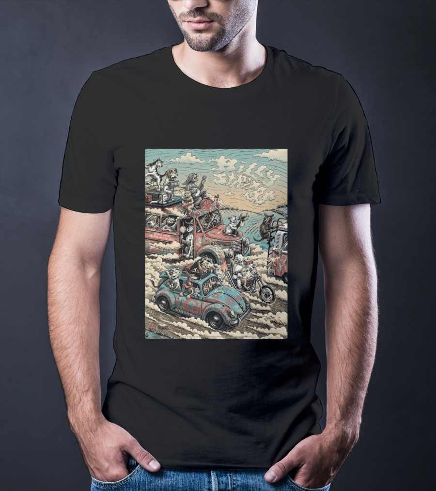 Billy Strings Bethel NY Event August 1 2026 Dylan Goldberger Bethel Woods Center Night 2 Psychedelic Animal Parade T-Shirt