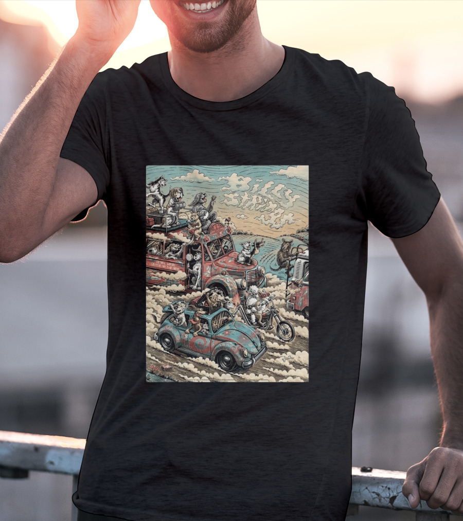 Billy Strings Bethel NY Event August 1 2026 Dylan Goldberger Bethel Woods Center Night 2 Psychedelic Animal Parade T-Shirt