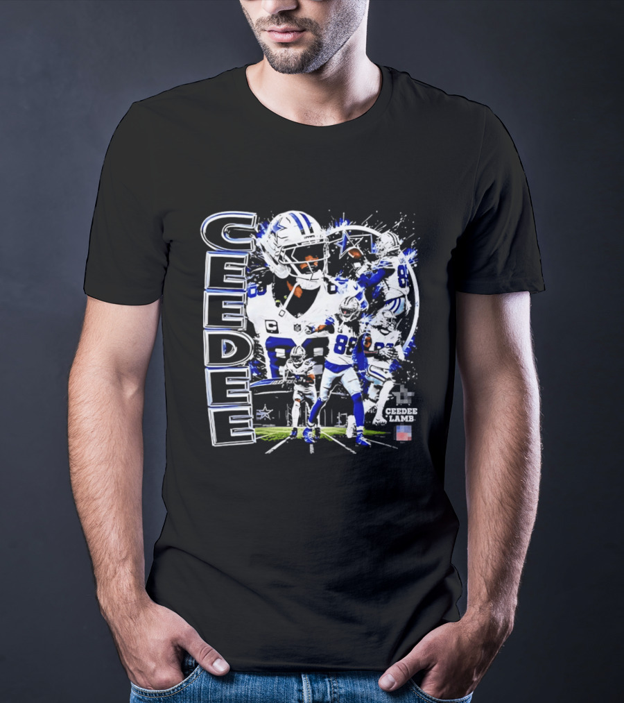 CeeDee Lamb No 88 Dallas Cowboys Collage Player Action T-Shirt
