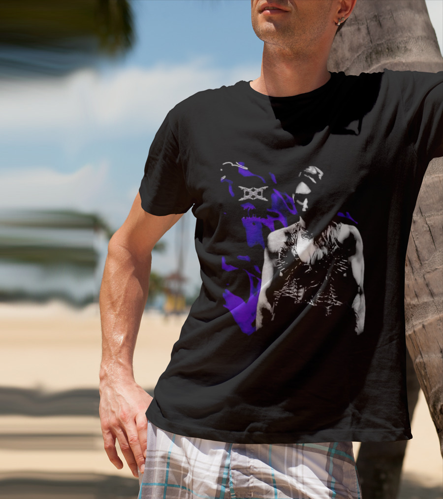 Ken Carson Rhea Ripley WWE Spiked Outfit Collage With Abstract Purple Accents T-Shirt