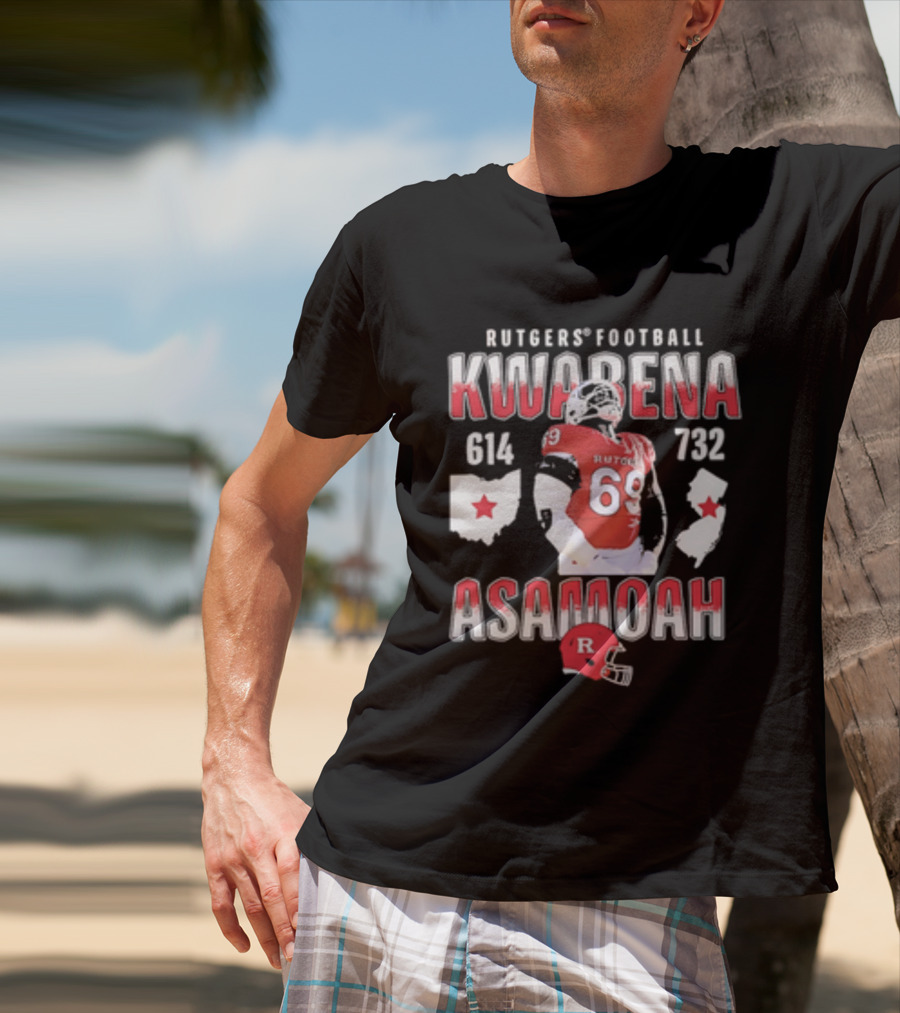 Kwabena Asamoah Rutgers Football 69 Ohio New Jersey 614 732 T-Shirt