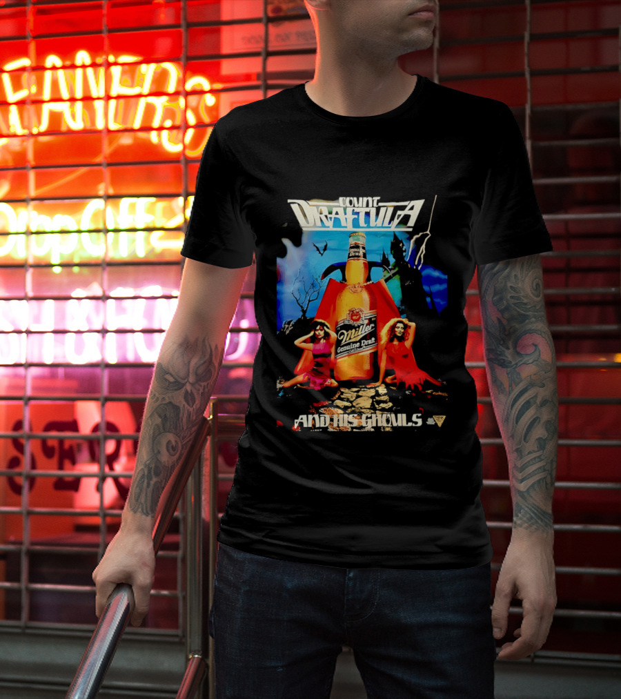 Count Draftula Miller Genuine Draft Beer And His Ghouls T-Shirt