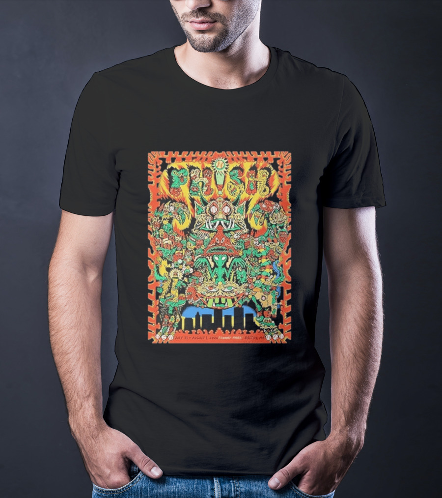 Phish Fenway Park Boston July 31 August 1 2026 Colorful Monster T-Shirt