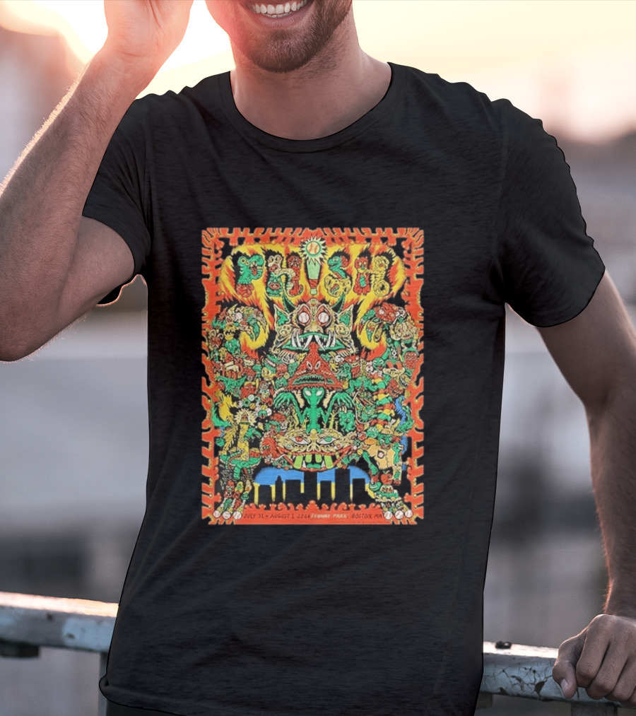 Phish Fenway Park Boston July 31 August 1 2026 Colorful Monster T-Shirt