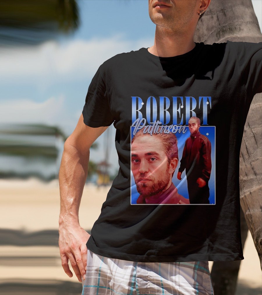 Robert Pattinson Standing Meme Blue Adidas Tracksuit T-Shirt