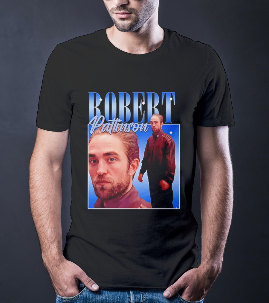 Robert Pattinson Standing Meme Blue Adidas Tracksuit T-Shirt