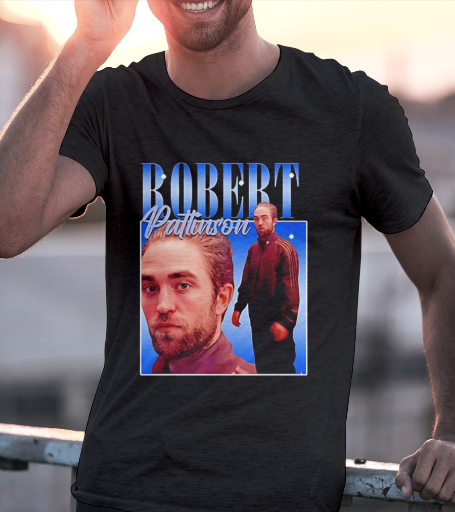 Robert Pattinson Standing Meme Blue Adidas Tracksuit T-Shirt