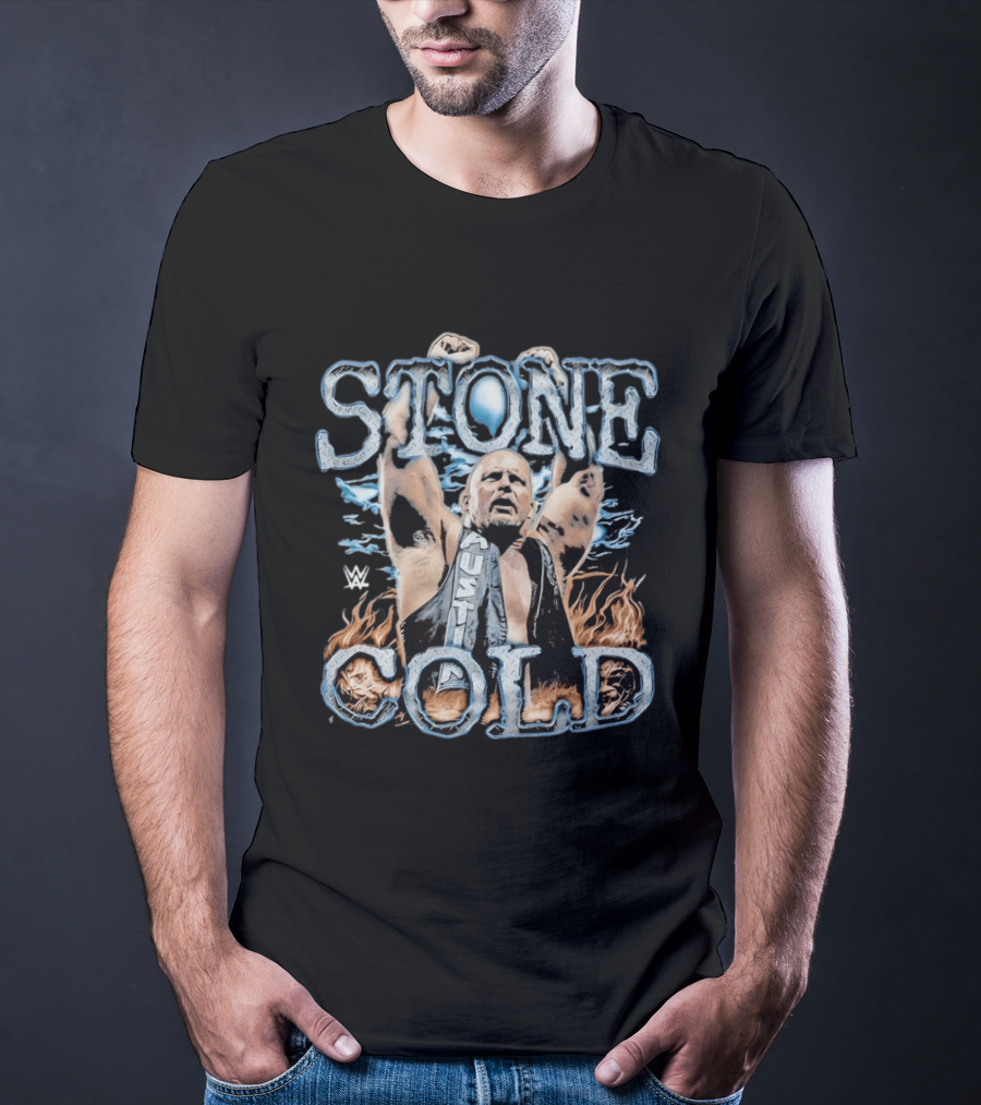 Stone Cold Steve Austin WWE Ice And Flames Iconic Wrestling T-Shirt