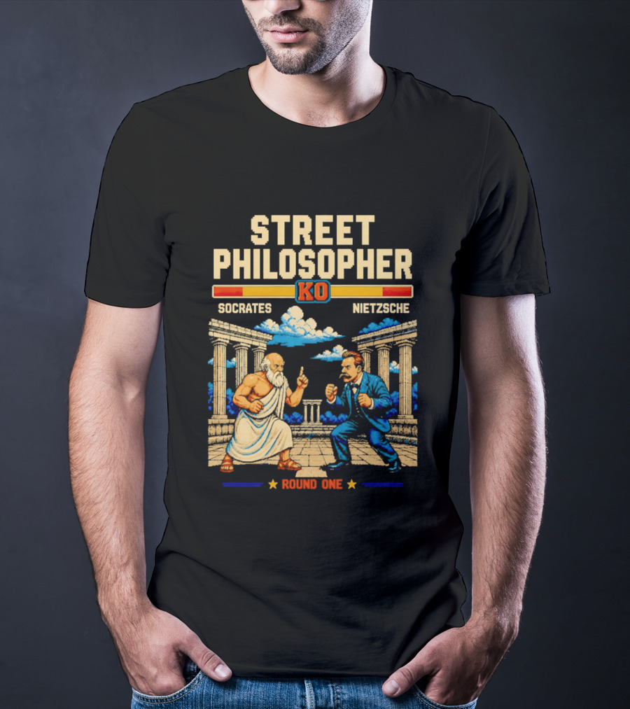 Street Philosopher KO Socrates Nietzsche Round One Colosseum Showdown T-Shirt