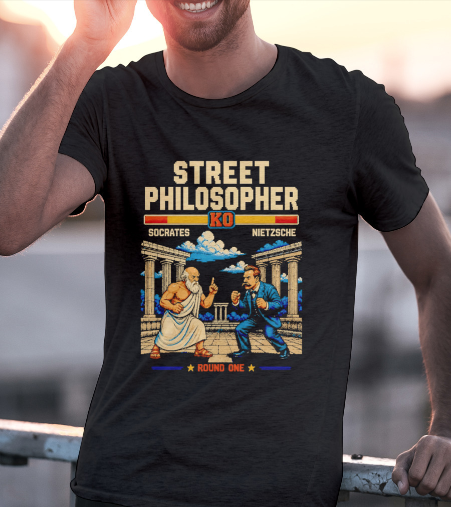 Street Philosopher KO Socrates Nietzsche Round One Colosseum Showdown T-Shirt