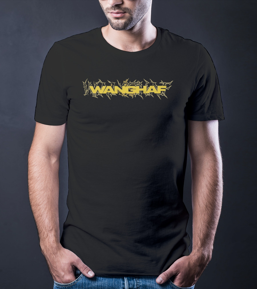 Wanghaf Bold Yellow Text With Tribal T-Shirt