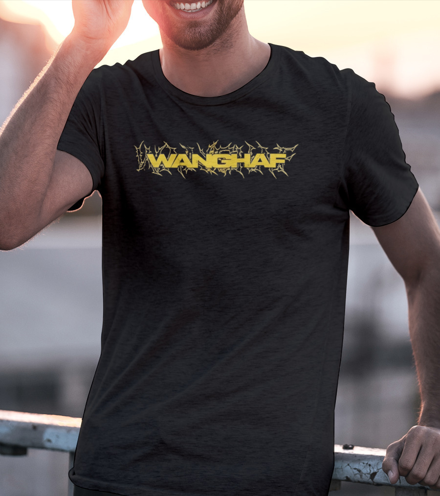 Wanghaf Bold Yellow Text With Tribal T-Shirt