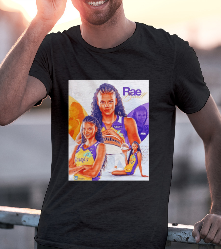 WNBA Rae Burrell Los Angeles Sparks No 22 Wilson Basketball Collage T-Shirt