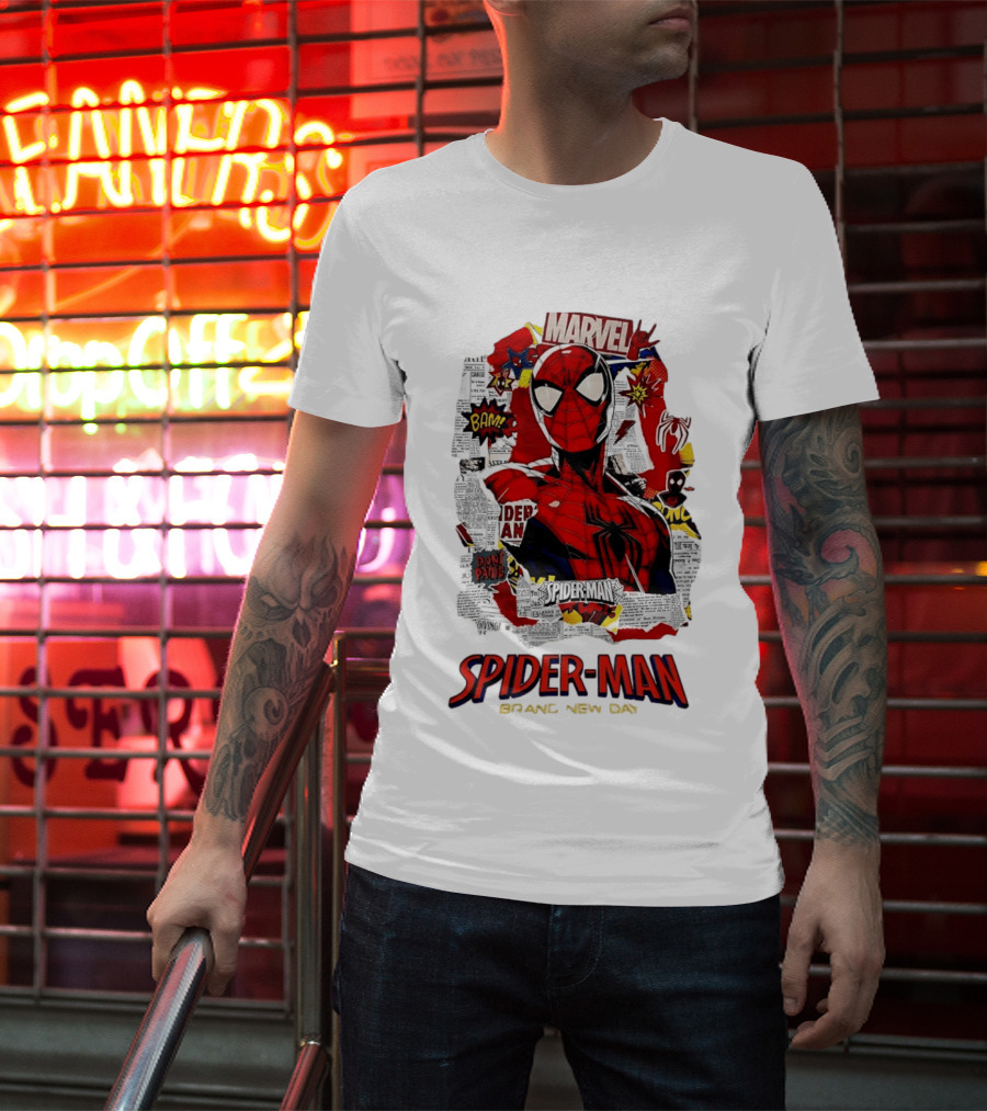 Marvel Spider Man Brand New Day Comic Collage T-Shirt