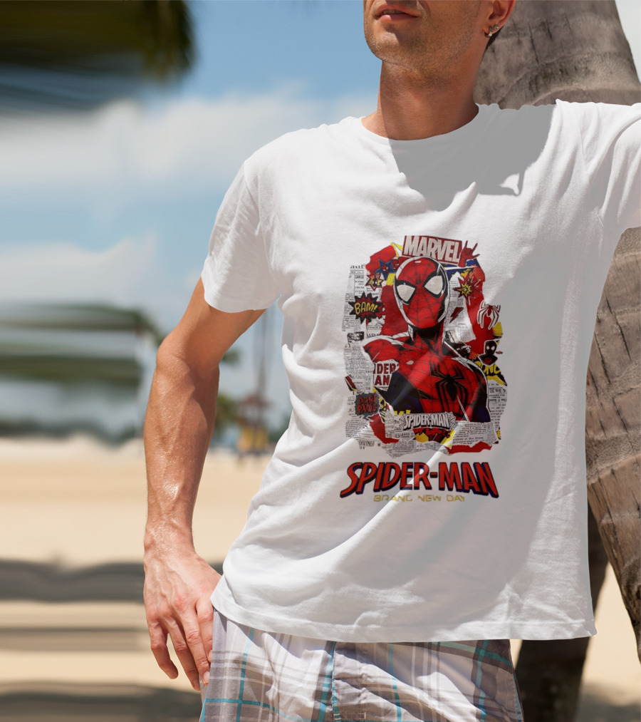Marvel Spider Man Brand New Day Comic Collage T-Shirt