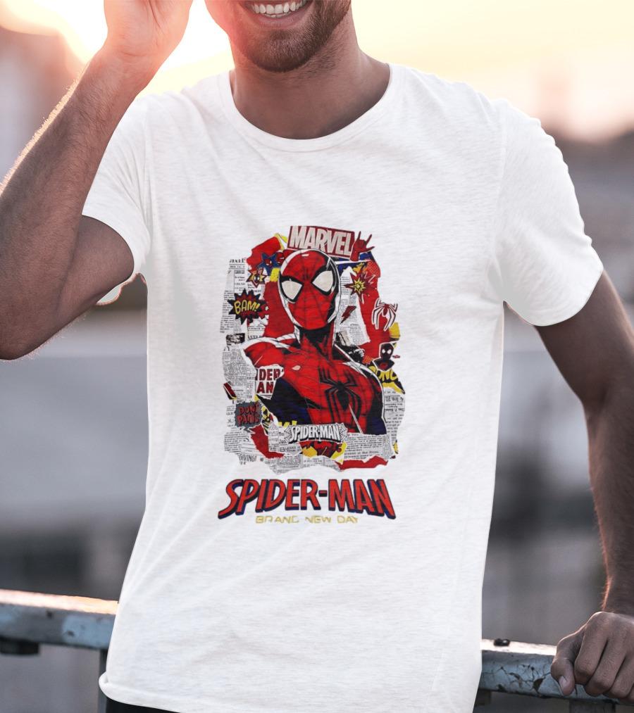 Marvel Spider Man Brand New Day Comic Collage T-Shirt