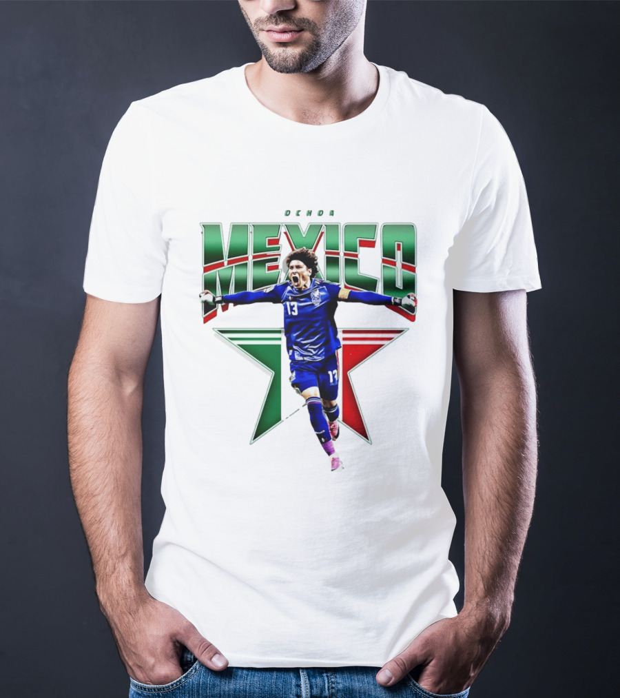 Ochoa Mexico 13 Goalkeeper Tri Color Starburst T-Shirt