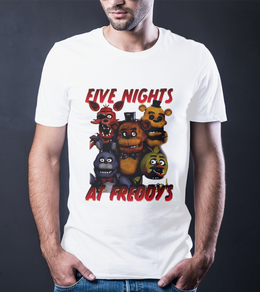 Five Nights At Freddy's Cartoon Characters Freddy Bonnie Chica Foxy T-Shirt