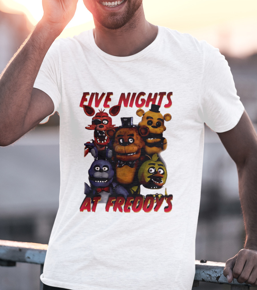 Five Nights At Freddy's Cartoon Characters Freddy Bonnie Chica Foxy T-Shirt