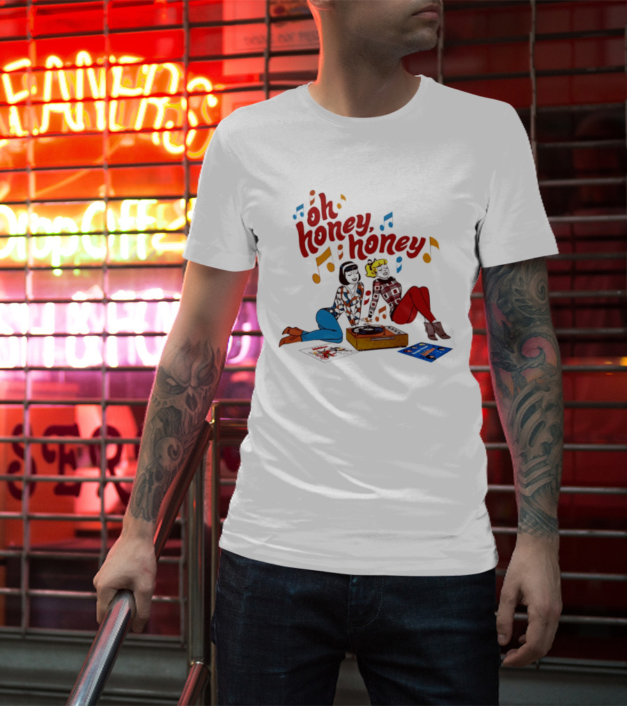Oh Honey Honey Cartoon Style Retro Fashion Girl Music T-Shirt
