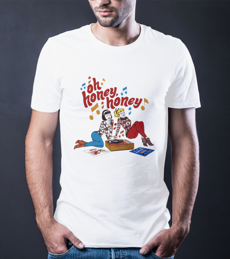 Oh Honey Honey Cartoon Style Retro Fashion Girl Music T-Shirt