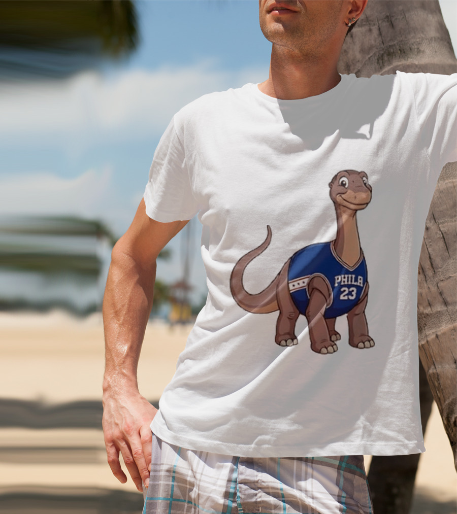 Phila 23 Dinosaur In Philadelphia 76ers Basketball Jersey T-Shirt