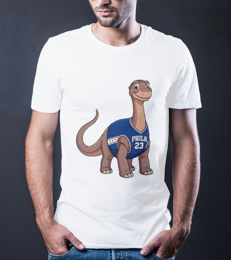 Phila 23 Dinosaur In Philadelphia 76ers Basketball Jersey T-Shirt