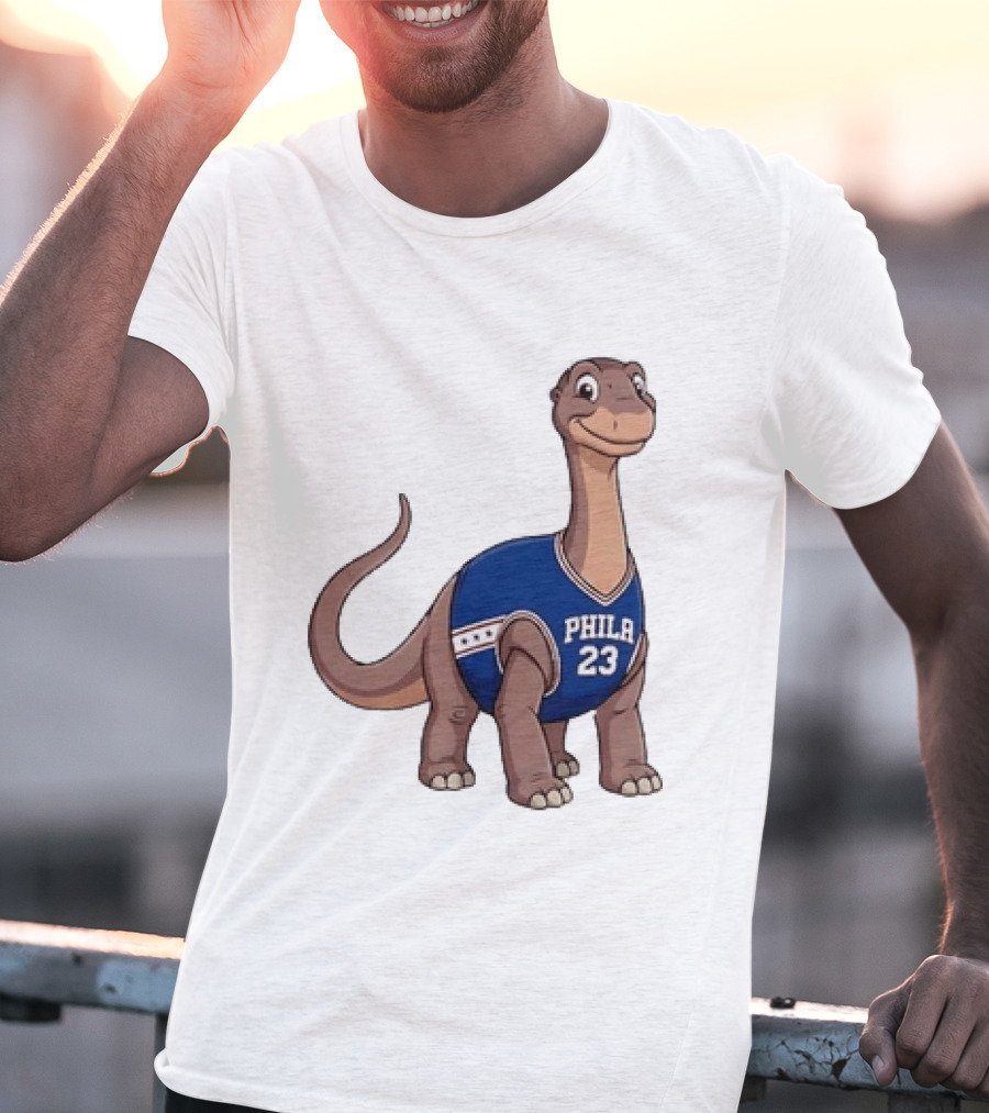 Phila 23 Dinosaur In Philadelphia 76ers Basketball Jersey T-Shirt