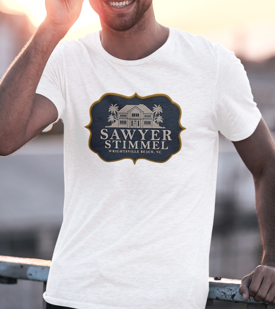 Sawyer Stimmel Wrightsville Beach NC House And Palm Trees T-Shirt