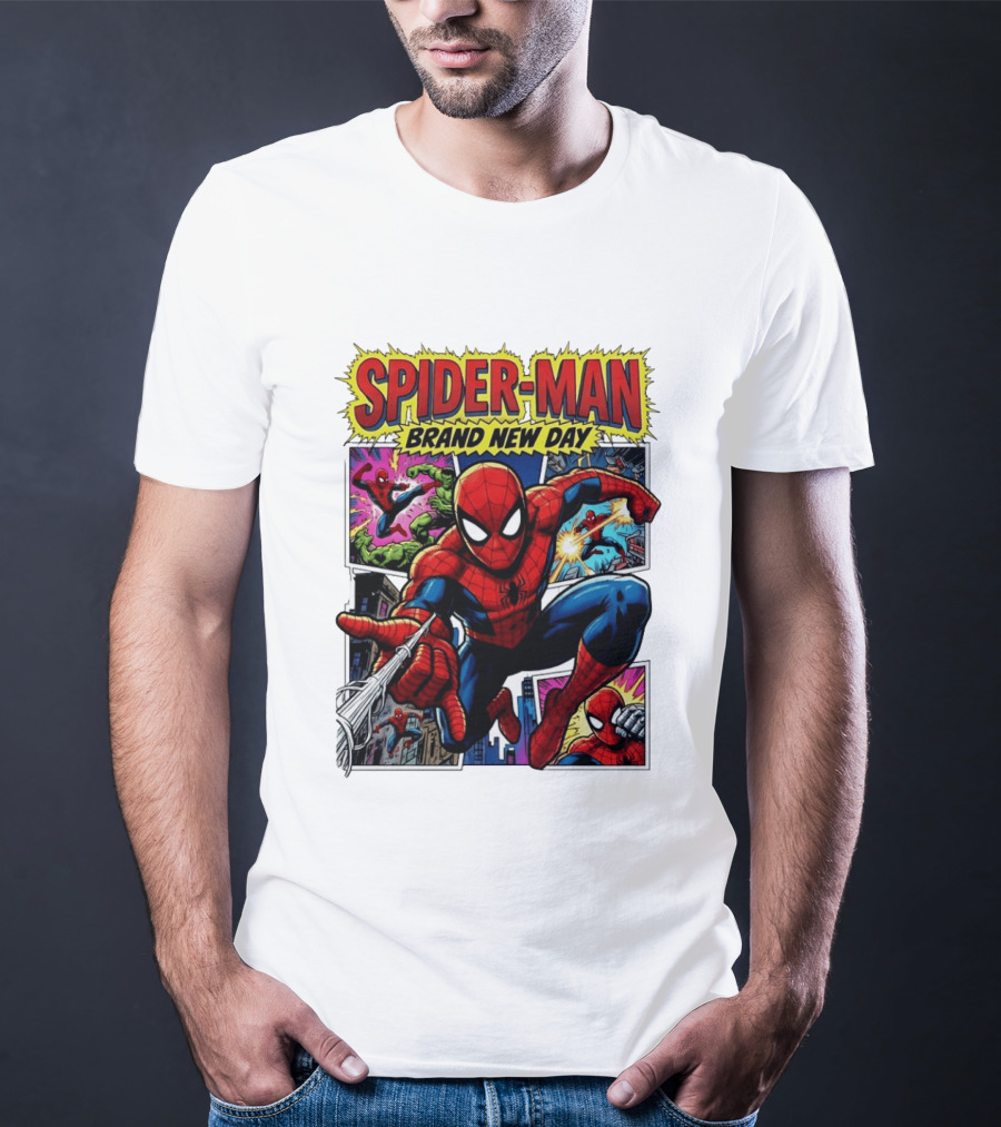 Spider Man Brand New Day Collage Marvel Comic Adventure T-Shirt