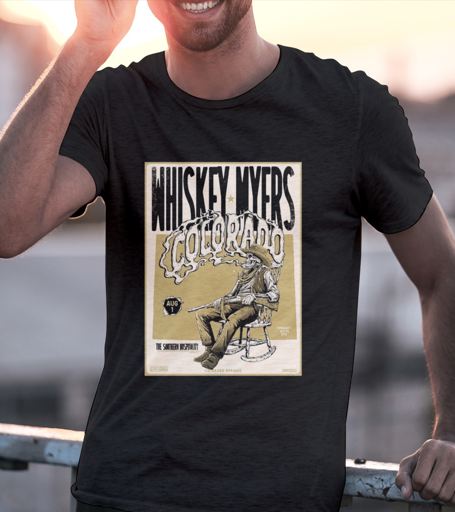 Whiskey Myers Colorado Springs Southern Hospitality Tour August 1 Ford Amphitheater 2026 T-Shirt
