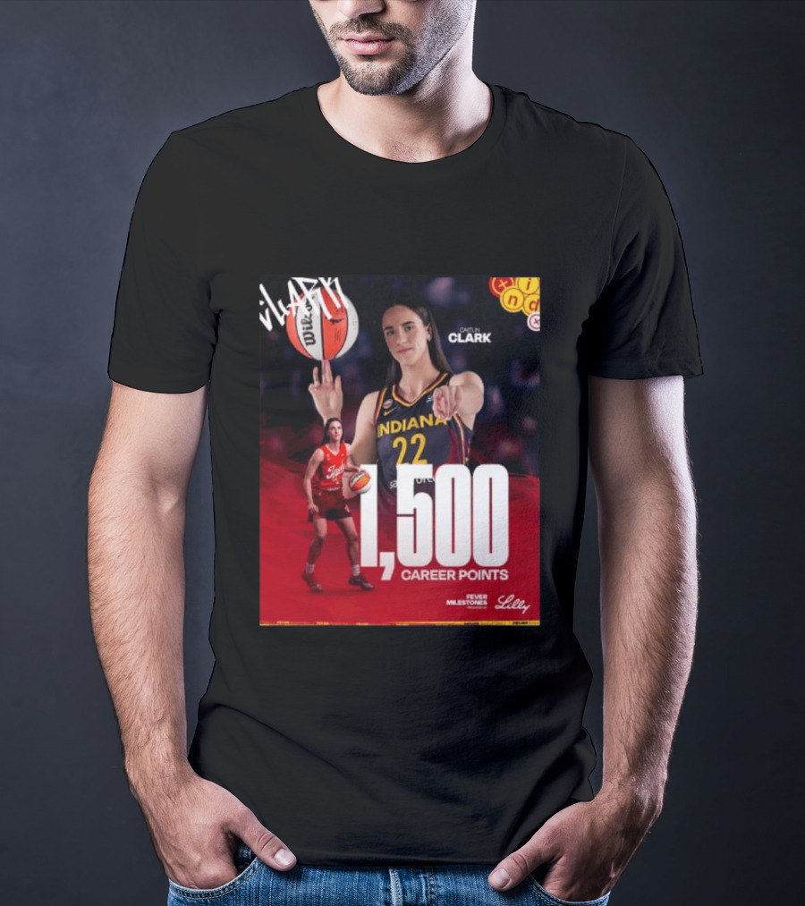 Caitlin Clark Indiana Fever 1500 Career Points Milestone Celebration WNBA Fever Milestones T-Shirt