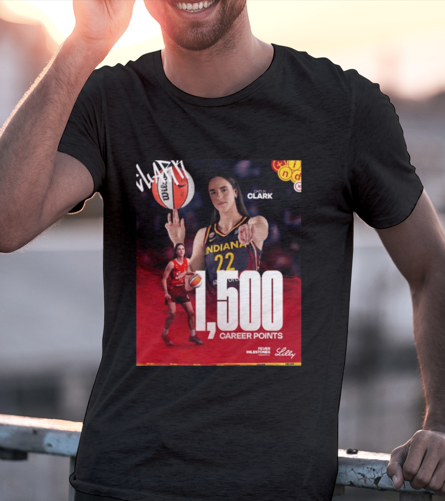 Caitlin Clark Indiana Fever 1500 Career Points Milestone Celebration WNBA Fever Milestones T-Shirt
