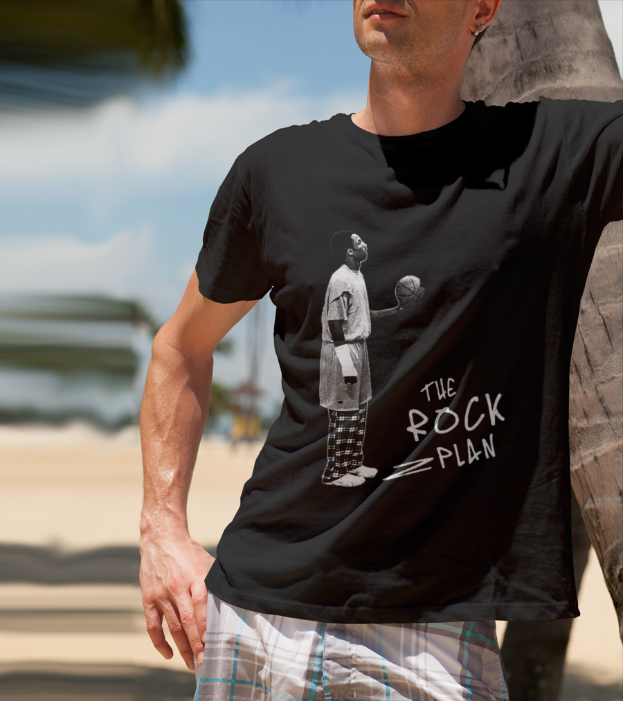 The Rock Plan Street Basketball Vintage Style Player Holding Ball T-Shirt