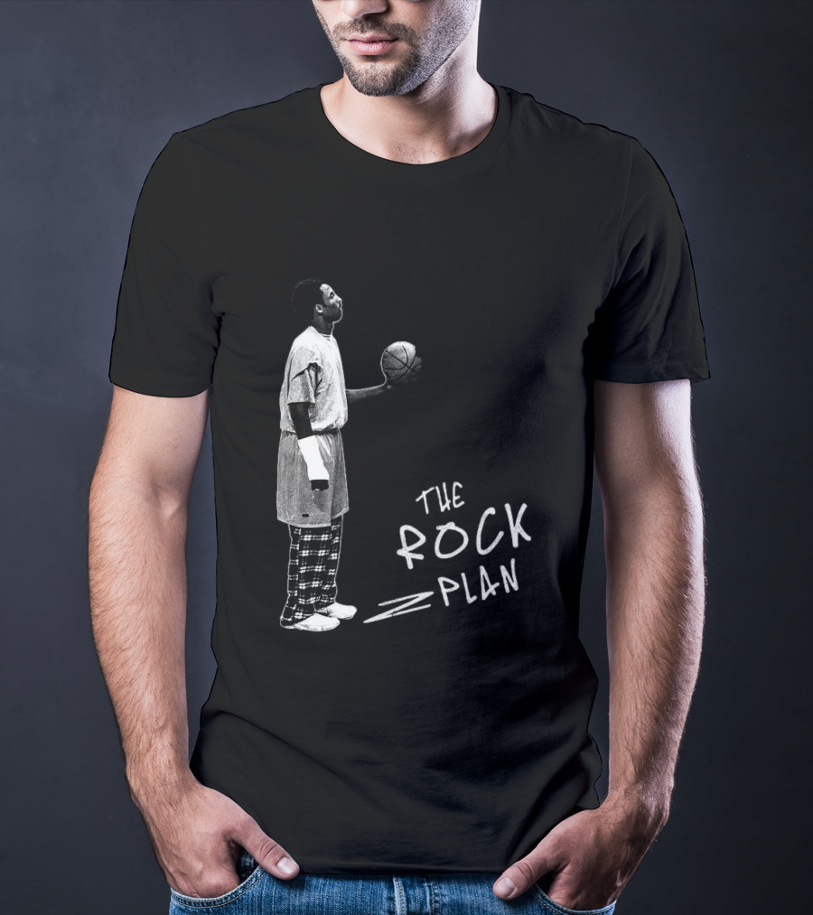 The Rock Plan Street Basketball Vintage Style Player Holding Ball T-Shirt
