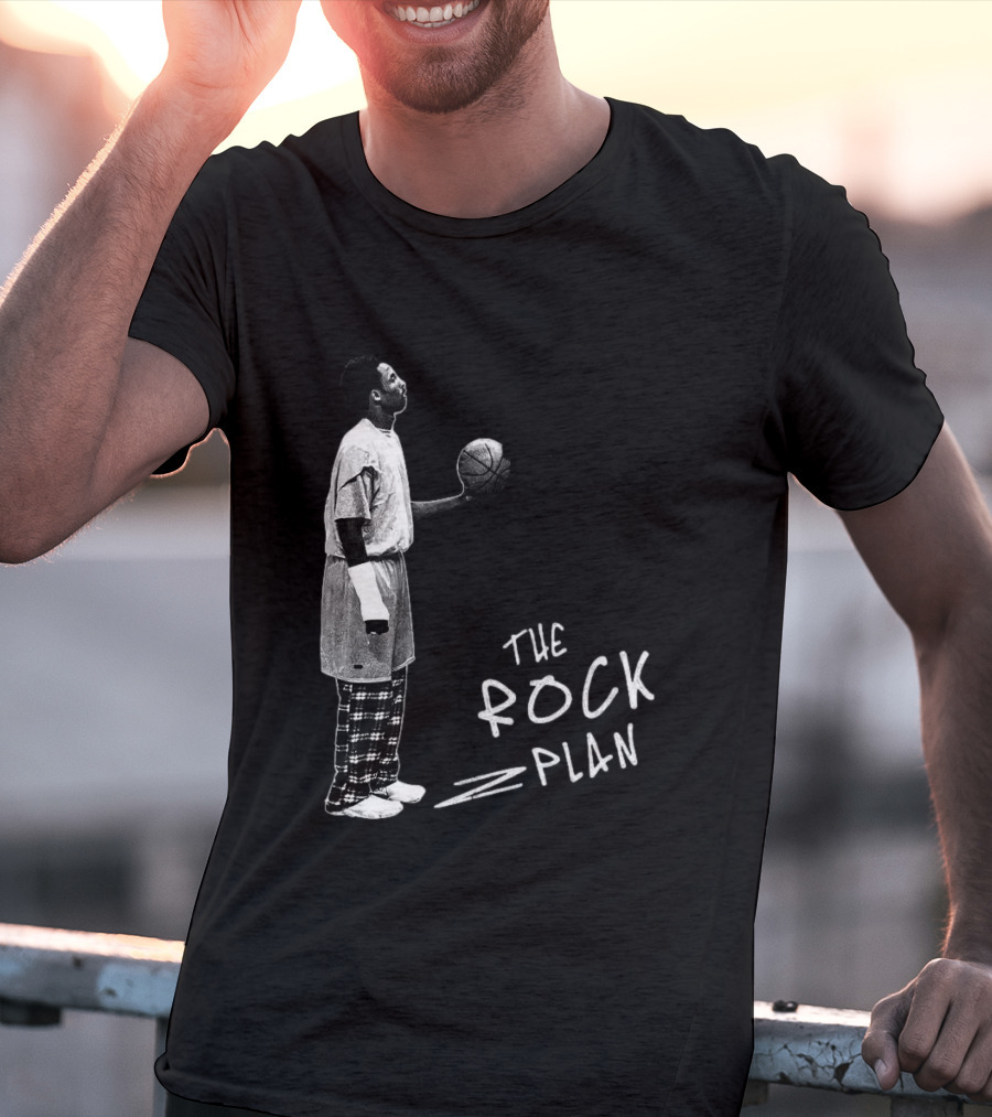 The Rock Plan Street Basketball Vintage Style Player Holding Ball T-Shirt