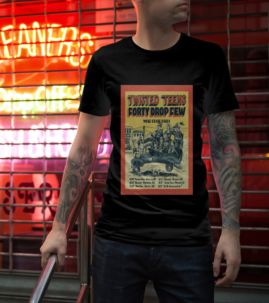 Twisted Teens Forty Drop Few West Coast Dates Stork Club Oakland September 2 2026 T-Shirt