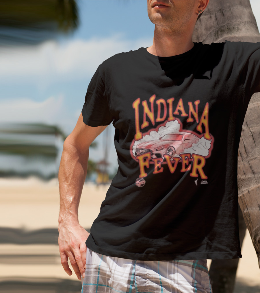 Indiana Fever Playa Society Sketch Car And Smoke T-Shirt