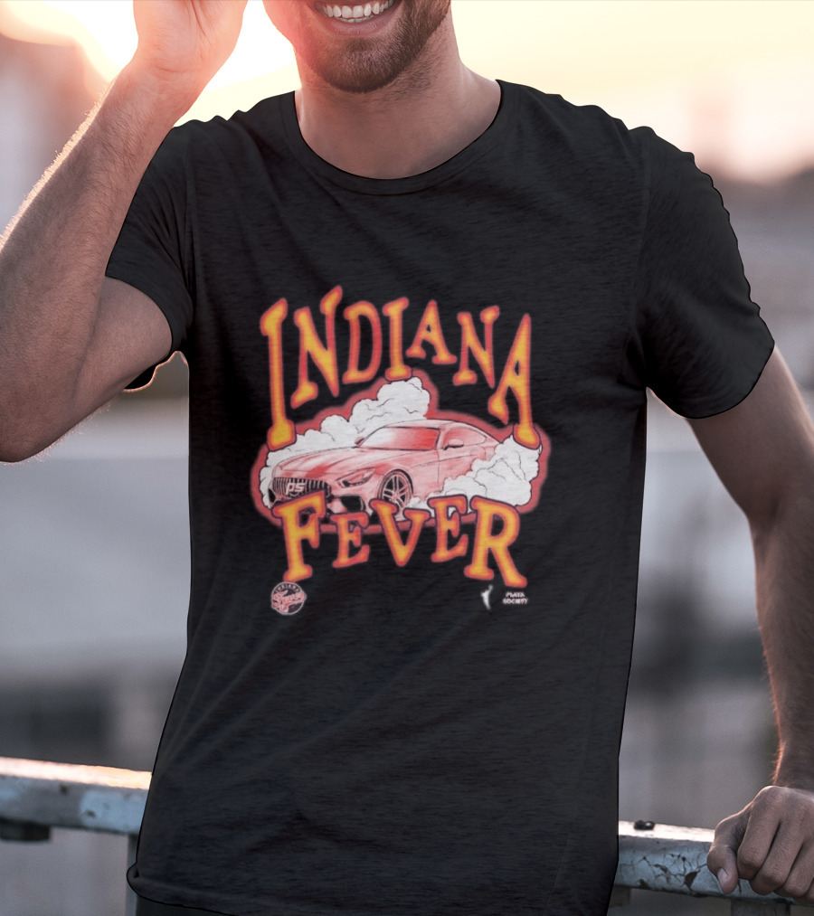 Indiana Fever Playa Society Sketch Car And Smoke T-Shirt