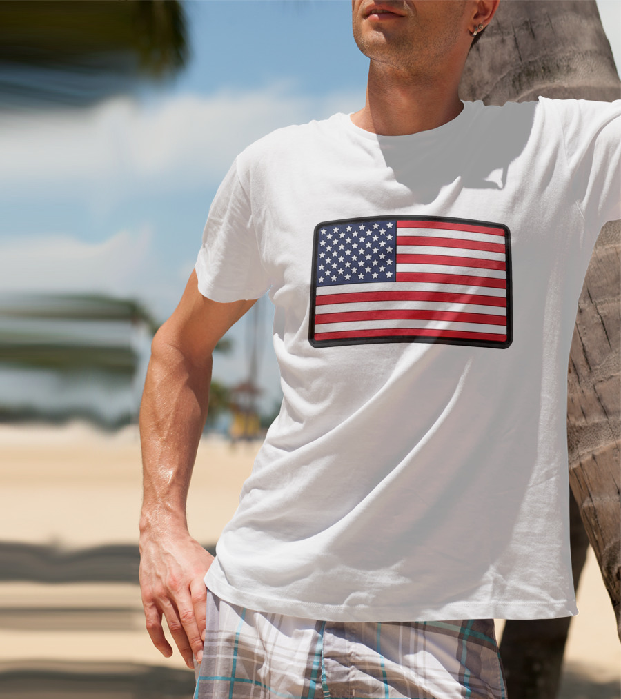 Dan Cevette American Flag Hat United States Stars And Stripes T-Shirt