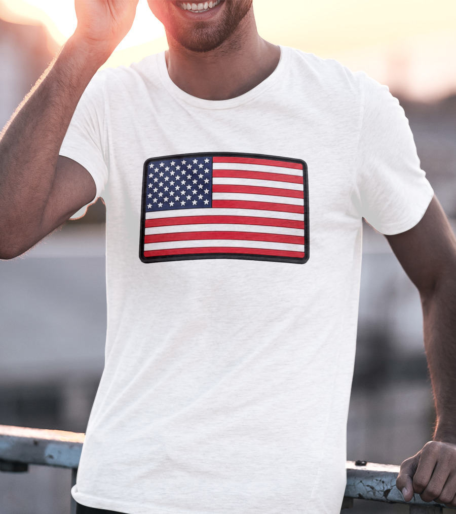 Dan Cevette American Flag Hat United States Stars And Stripes T-Shirt