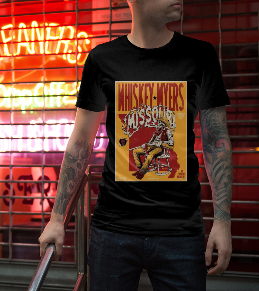 Whiskey Myers Missouri Tour 2026 Kansas City Morton Amphitheater July 30 Straight Outta ETX T-Shirt