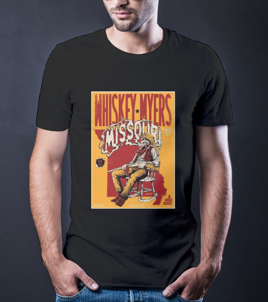 Whiskey Myers Missouri Tour 2026 Kansas City Morton Amphitheater July 30 Straight Outta ETX T-Shirt