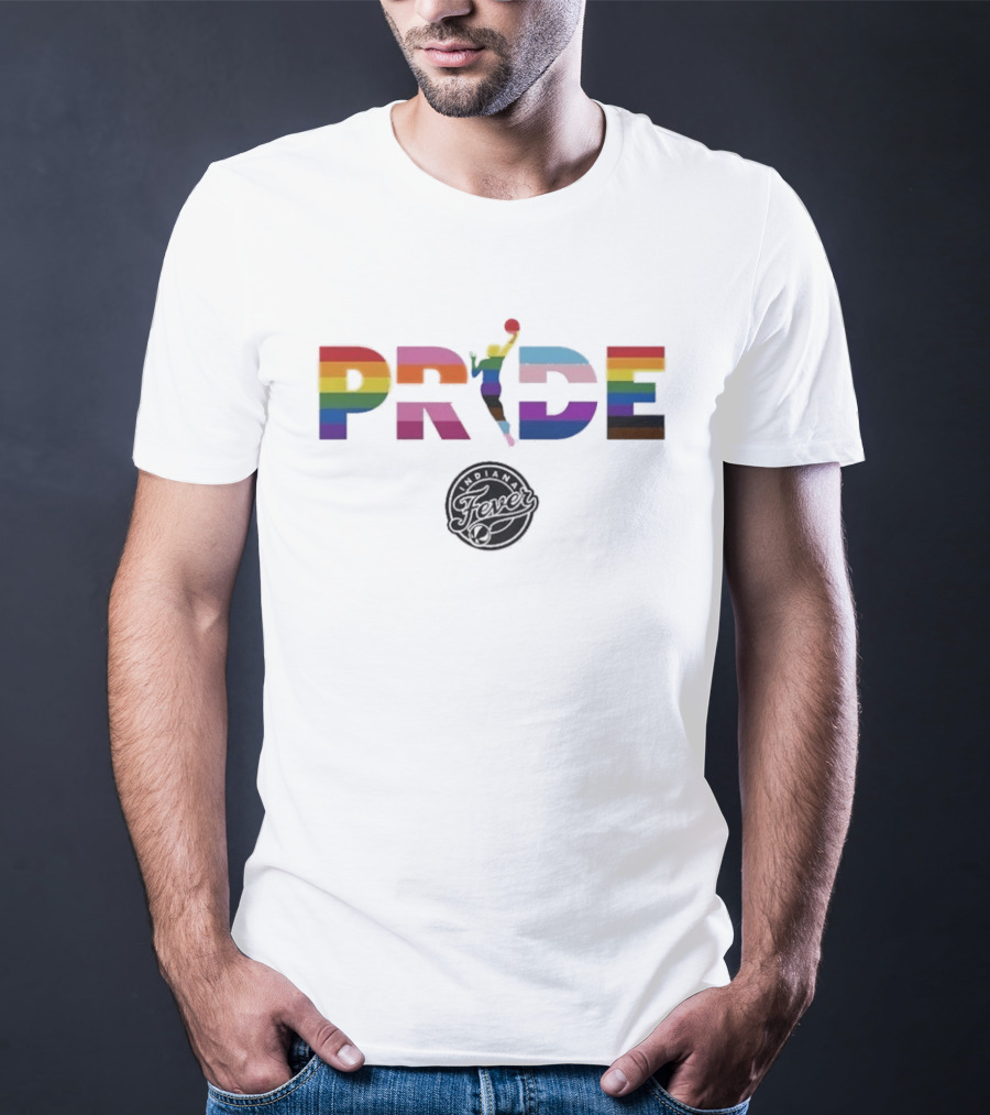 Indiana Fever WNBA Pride Rainbow Basketball Celebration T-Shirt
