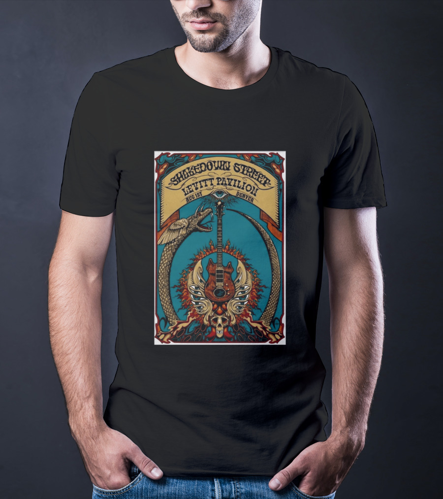 Shakedown Street Levitt Pavilion Aug 1 Denver 2026 Snake Guitar Skull T-Shirt