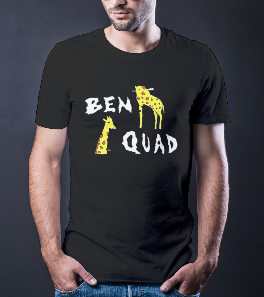 Ben Quad Giraffe Illustration Fun Cartoon T-Shirt