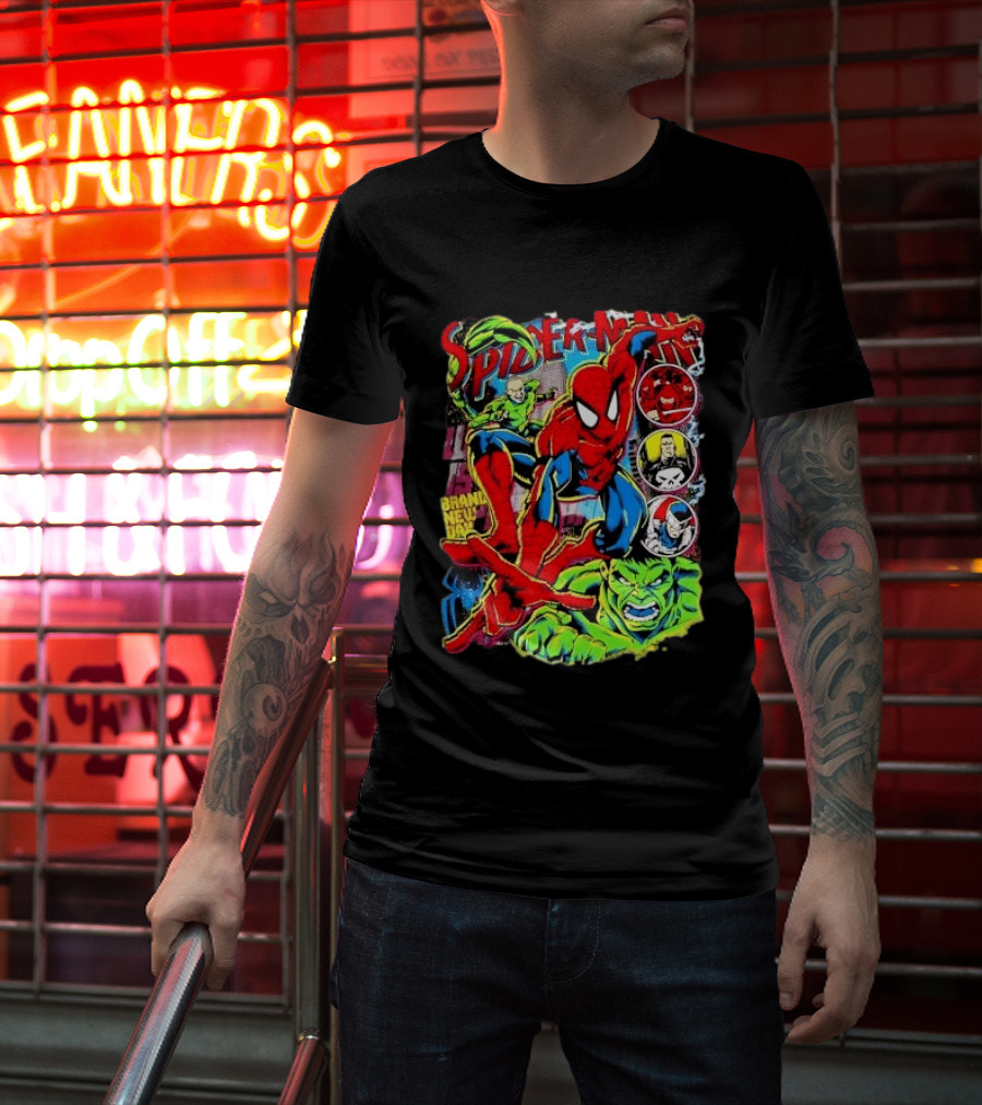 Spider Man Marvel Hulk Punisher Scorpion Ninja Brand New Day T-Shirt