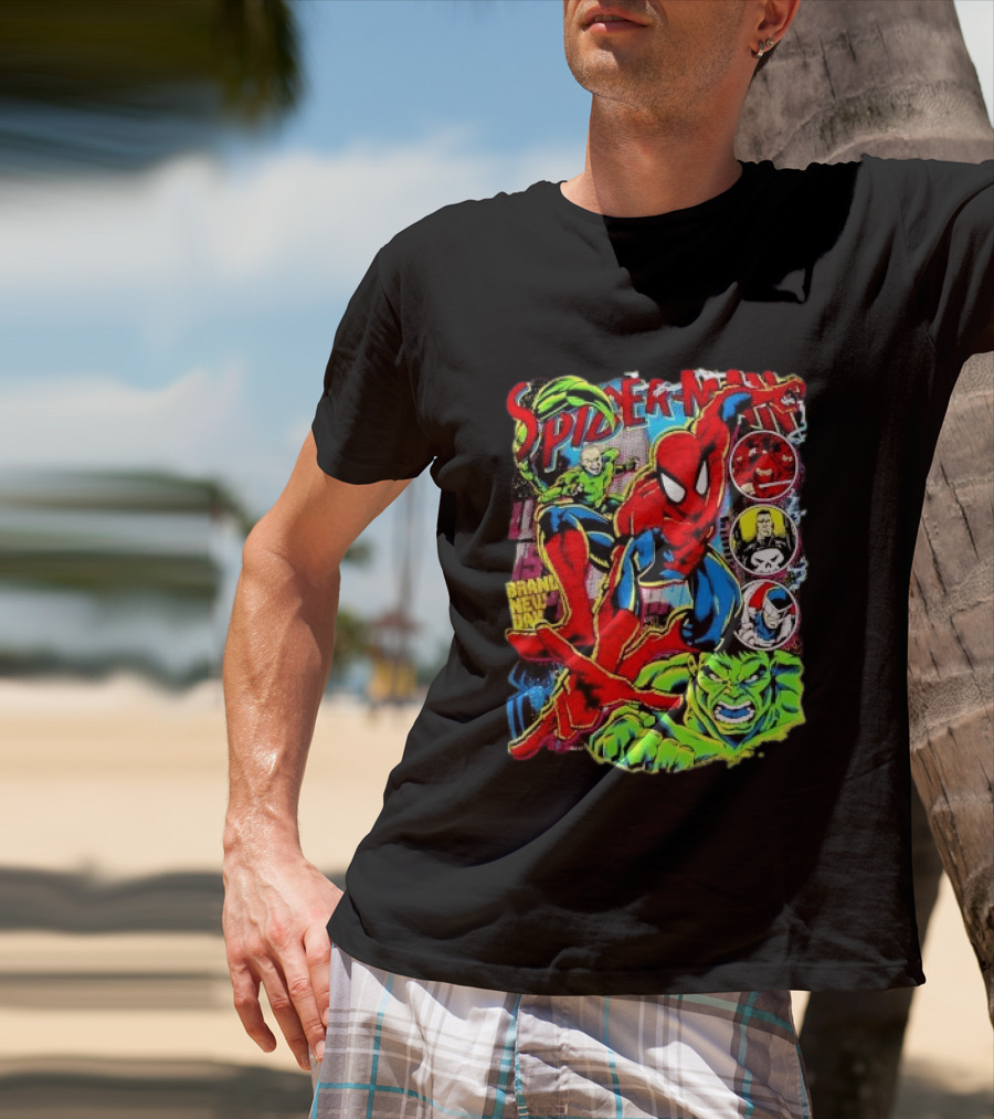 Spider Man Marvel Hulk Punisher Scorpion Ninja Brand New Day T-Shirt